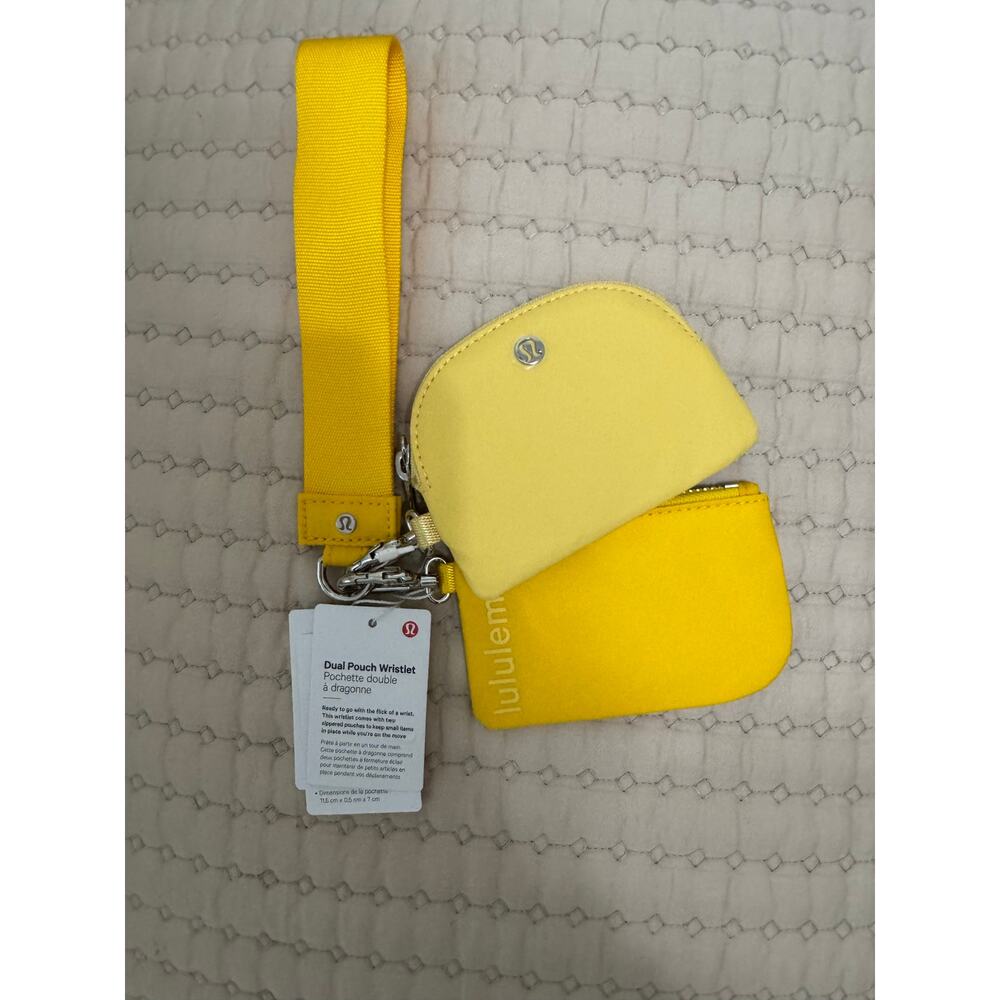 NWT Lululemon Dual Pouch Wristlet Maize Yellow